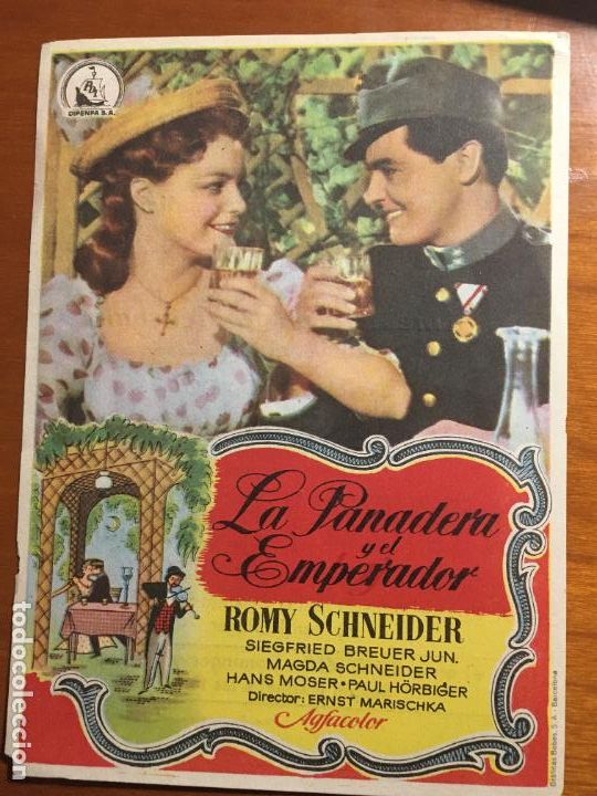 Cine: la panadera y el emperador romy schneider folleto de mano original con cine impreso