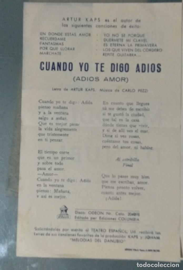 Cine: MELODIAS DEL DANUBIO. ARTUR KAPS. - Foto 2
