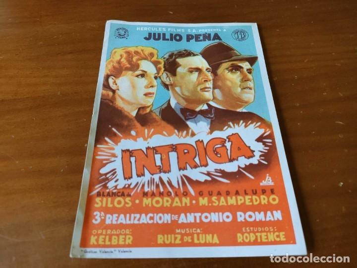 Cine: PROGRAMA DE CINE - INTRIGA - JULIO PE&Ntilde;A FOLLETO DE MANO - 1942. - Foto 1