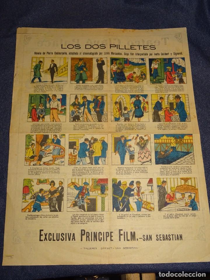 Cine: PROGRAMA DE CINE - LOS DOS PILLETES 1925 (FANF&Aacute;N Y CLAUDINET, NOVELA PIERRE DECOURCELLE - Foto 1