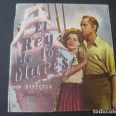 Cine: EL REY DE LOS MARES. TROQUELADO, PUBLICIDAD CINE SUREDA 1945. Lote 291906743