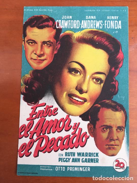 Cine: entre el amor y el pecado soligo folleto de mano original estreno perfecto estado como nuevo raro