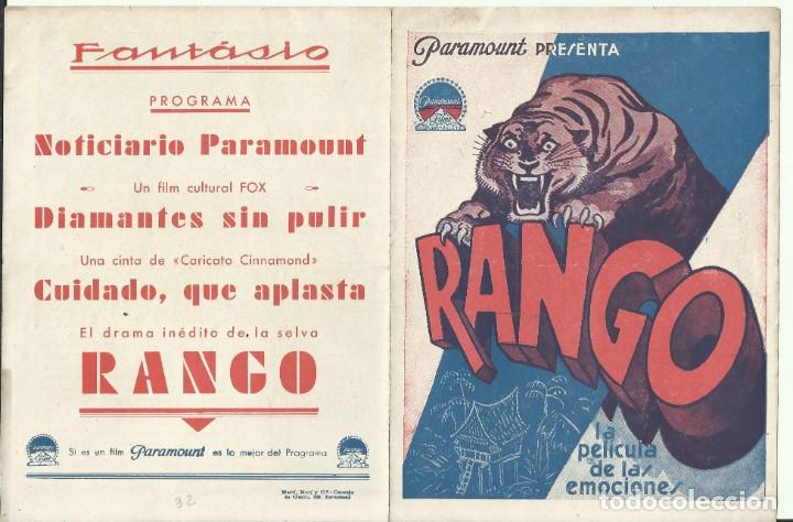 Cine: PTCC 093 RANGO PROGRAMA DOBLE PARAMOUNT ERNEST B. SCHOEDSACK SUMATRA - Foto 1