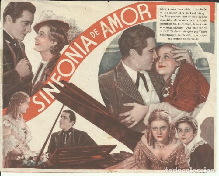 Cine: PTCC 094 SINFONIA DE AMOR PROGRAMA DOBLE UNIVERSAL JOHN BOLES GLORIA STUART - Foto 2