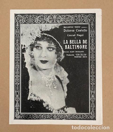 Cine: LA BELLA DE BALTIMORE. PROGRAMA DOBLE DIANA. EXCELENTE ESTADO - Foto 1