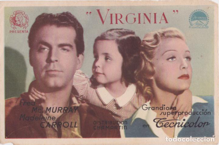 Cine: PROGRAMA DE CINE - VIRGINIA - FRED MC MURRAY, MADELEINE CARROLL - S/P - Foto 1