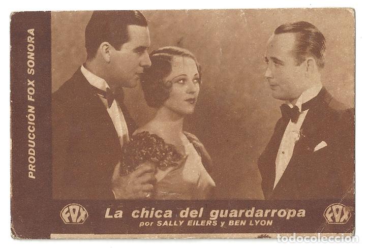 Cine: PTCC 090 LA CHICA DEL GUARDARROPA PROGRAMA TARJETA FOX SALLY EILERS GINGER ROGERS BEN LYON B - Foto 1
