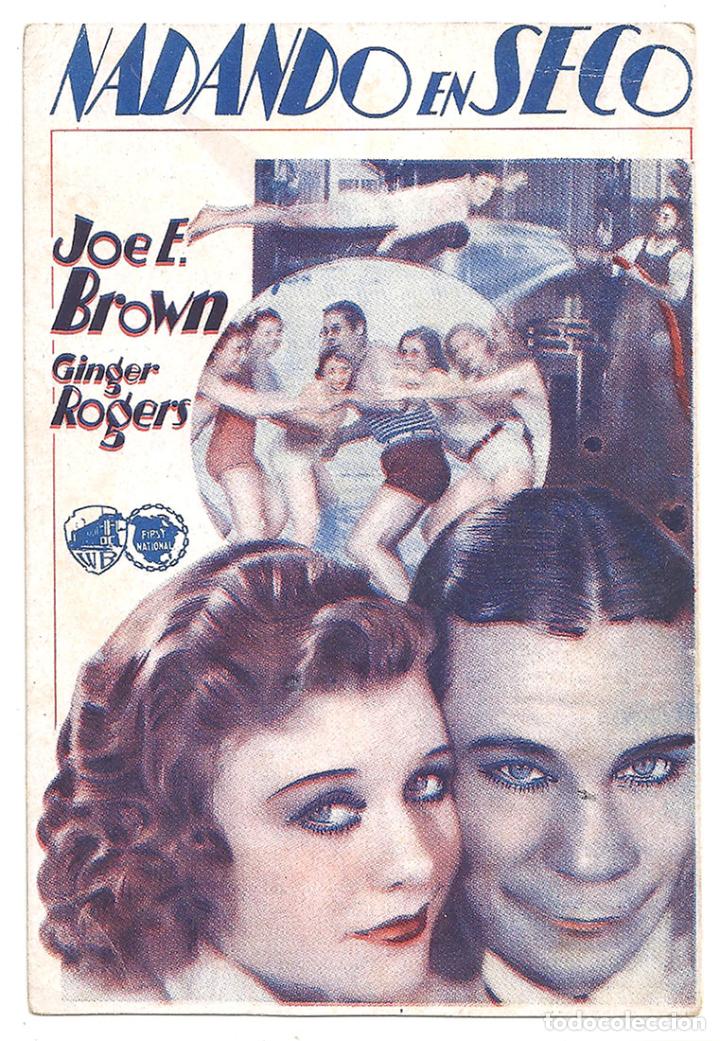 Cine: PTCC 091 NADANDO EN SECO PROGRAMA TARJETA WARNER JOE E. BROWN GINGER ROGERS - Foto 1