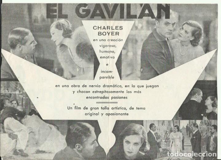 Cine: PTCC 099 EL GAVILAN PROGRAMA DOBLE EXCLUSIVAS HUET CHARLES BOYER - Foto 2