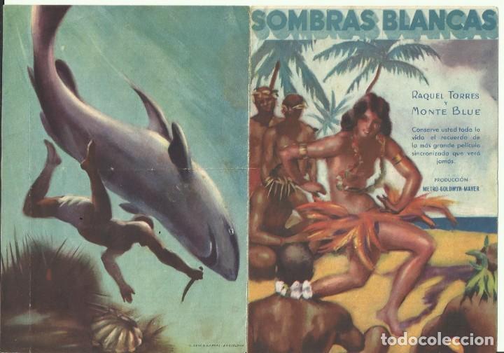 Cine: PTCC 099 SOMBRAS BLANCAS PROGRAMA DOBLE MGM RAQUEL TORRES MONTE BLUE - Foto 1