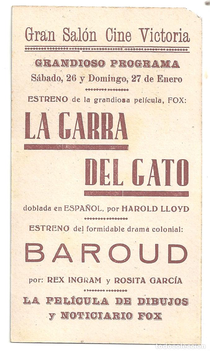 Cine: PTCC 092 LA GARRA DEL GATO PROGRAMA TARJETA FOX HAROLD LLOYD - Foto 2