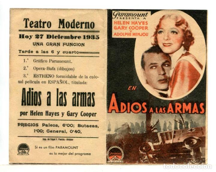 Cine: ADIOS A LAS ARMAS. con Gary Cooper.