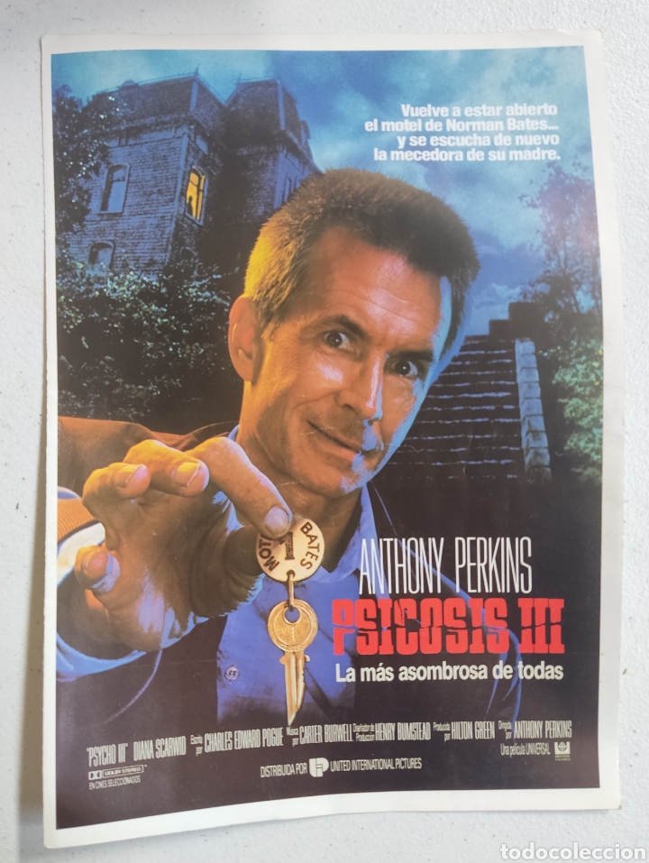 Cine: psicosis III- PROGRAMA DE MANO FORMATO GRANDE - TDKC5 - Foto 1