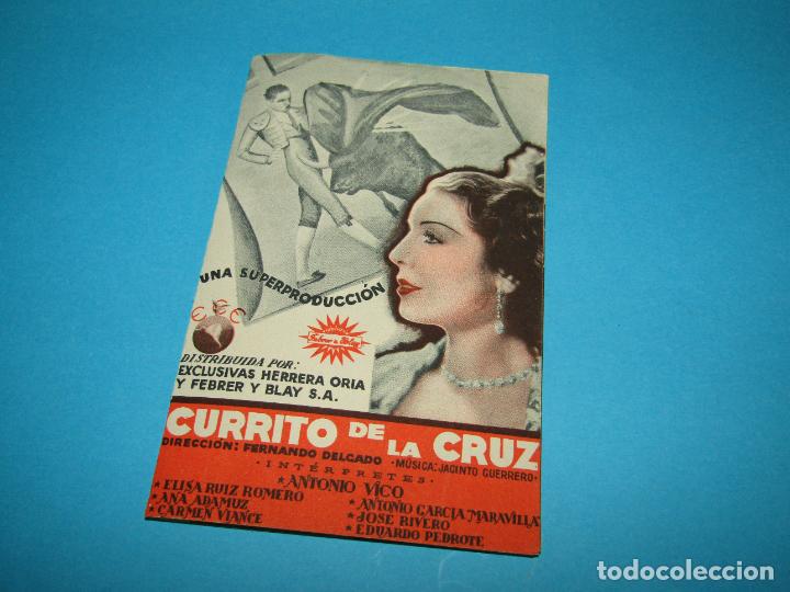 Cine: Antiguo Programa de Mano Doble * CURRITO DE LA CRUZ * del A&ntilde;o 1936 - Foto 1
