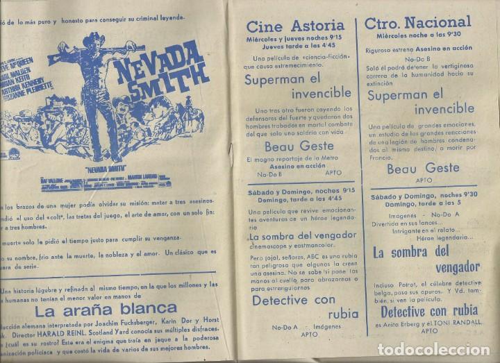Cine: PROGRAMA DE MANO. NEVADA SMITH, BEAU GESTE SUPERMAN EL INVENCIBLE, LOS ELEGIDOS, IGUALADA 1967 - Foto 2