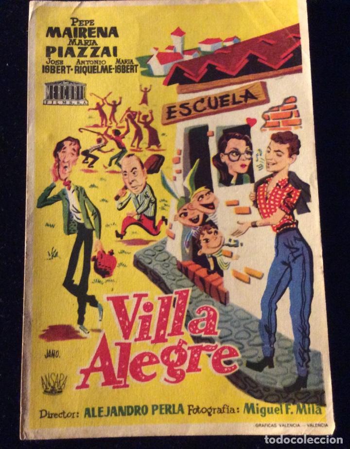 Cine: PROGRAMA DE MANO VILLA ALEGRE. SIN PUBLICIDAD - Foto 1