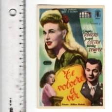Cine: TE VOLVERE A VER (GINGER ROGERS). Lote 298674783