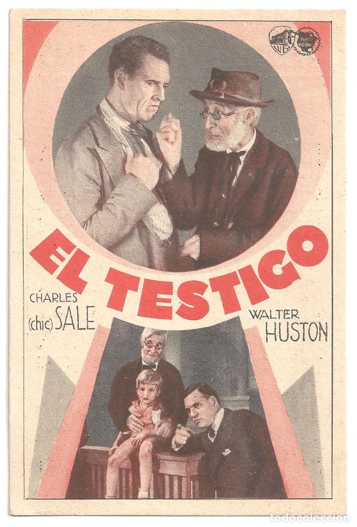 Cine: PTCC 102 EL TESTIGO PROGRAMA TARJETA WARNER WALTER HUSTON WILLIAM A. WELLMAN - Foto 1