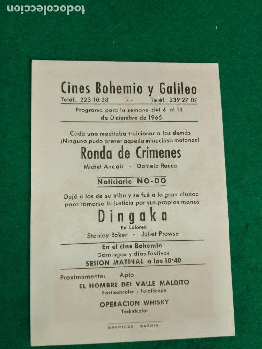 Cine: DINGAKA. STANLEY BAKER - JULIET PROWSE. PROGRAMA DE CINE. - Foto 2
