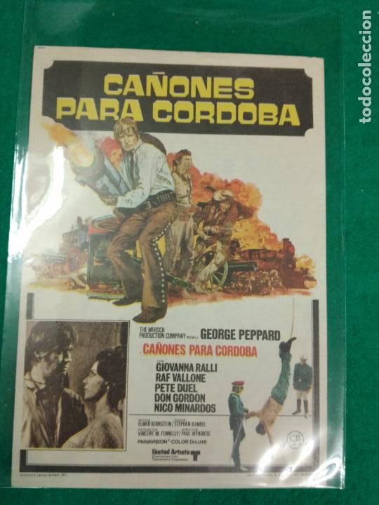 Cine: CA&Ntilde;ONES PARA CORDOBA. GEORGE PEPPARD. PROGRAMA DE CINE. - Foto 1