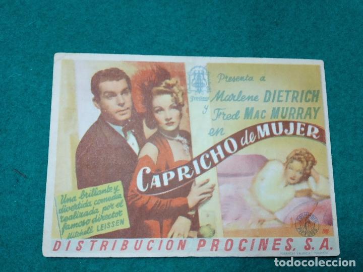 Cine: CAPRICHO DE MUJER. MARLENE DIETRICH. PROGRAMA DE CINE. - Foto 1