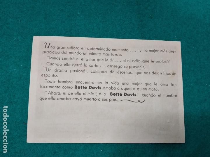 Cine: LA CARTA. BETTE DAVIS. PROGRAMA DE CINE. - Foto 2