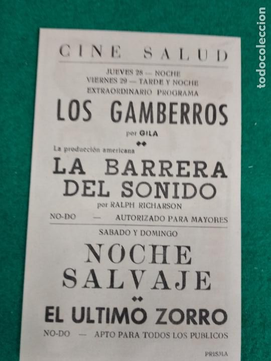 Cine: LA BARRERA DEL SONIDO. PROGRAMA DE CINE. - Foto 2