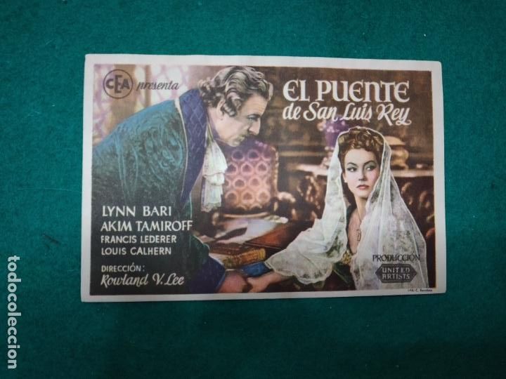 Cine: EL PUENTE DE SAN LUIS REY. PROGRAMA DE CINE. - Foto 1