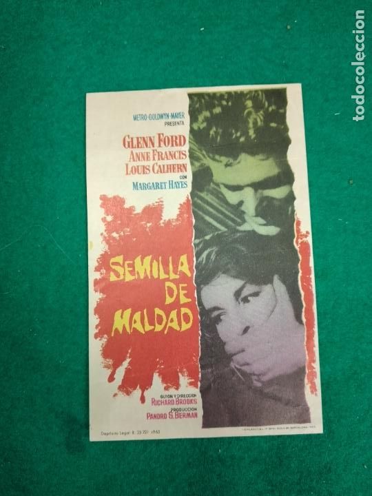 Cine: SEMILLA DE MALDAD. GLENN FORD. PROGRAMA DE CINE. - Foto 1