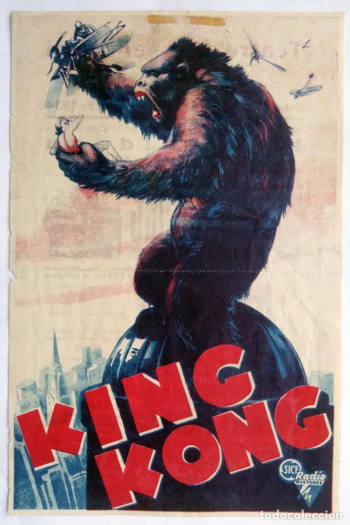 KING KONG, CON FAY WRAY. CON 23 X 34,5 CMS.. (Cine - Folletos de Mano - Ciencia Ficción)
