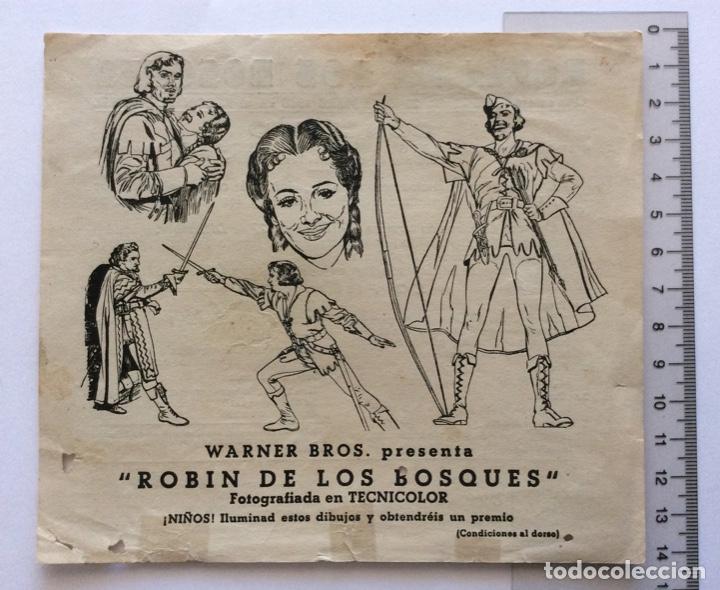 Cine: PROGRAMA CONCURSO CON CINE IMPRESO. ROBIN DE LOS BOSQUES. ERROL FLYNN. BASIL RATHBONE.