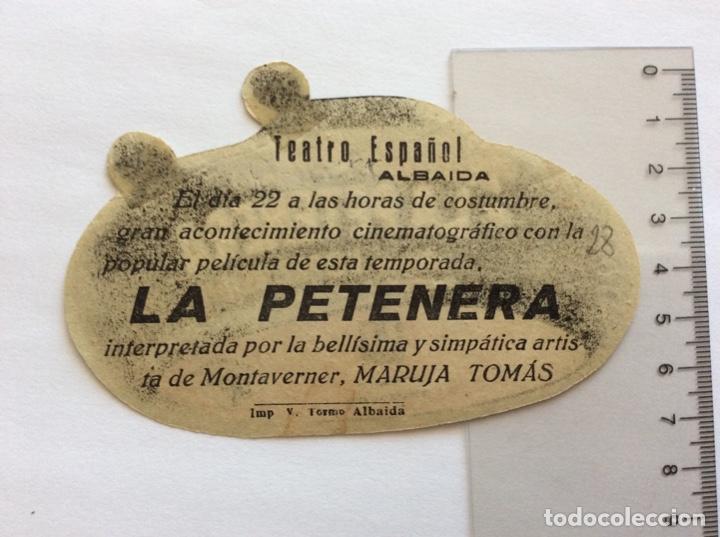 Cine: PROGRAMA TROQUELADO CON CINE IMPRESO. LA PETENERA. MARUJA TOMAS. - Foto 2
