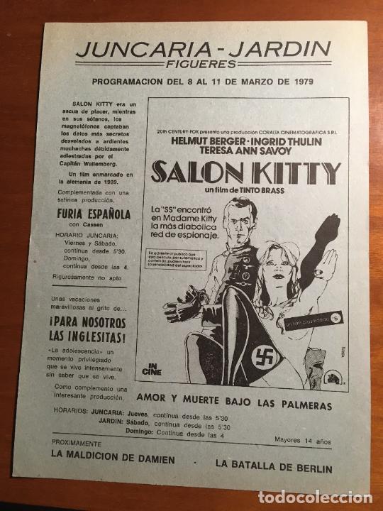 SALON KITTY TINTO BRASS FOLLETO DE MANO LOCAL ORIGINAL ESTRENO CINE SAVOY FIGUERES (Cine - Folletos de Mano - Drama)