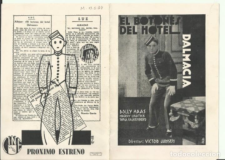 Cine: PTCC 106 EL BOTONES DEL HOTEL DALMACIA PROGRAMA DOBLE DOLLY HAAS - Foto 3