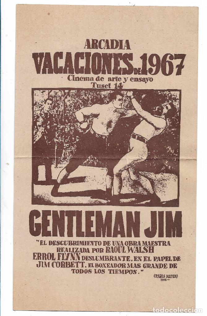 GENTLEMAN JIM ARCADIA VACACIONES DE 1967 CINEMA DE ARTE Y ENSAYO TUSET 14 BARCELONA (Cine - Folletos de Mano - Deportes)