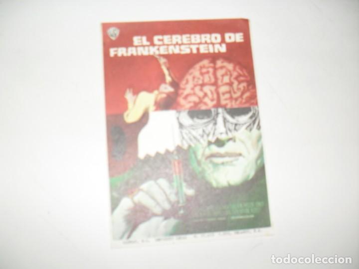 Cine: programa de mano sencillo,sin texto publicitario .titulo: el cerebro de frankenstein.