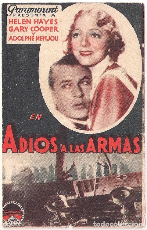 Cine: PTEB 070 ADIOS A LAS ARMAS PROGRAMA DOBLE PARAMOUNT GARY COOPER HELEN HAYES ADOLPHE MENJOU - Foto 1