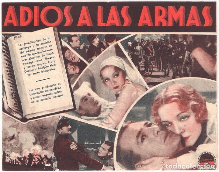 Cine: PTEB 070 ADIOS A LAS ARMAS PROGRAMA DOBLE PARAMOUNT GARY COOPER HELEN HAYES ADOLPHE MENJOU - Foto 2