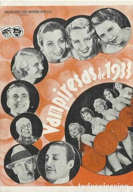 Cine: PTCC0 86 VAMPIRESAS DE 1933 PROGRAMA DOBLE WARNER JOAN BLONDELL RUBY KEELER DICK POWELL - Foto 1