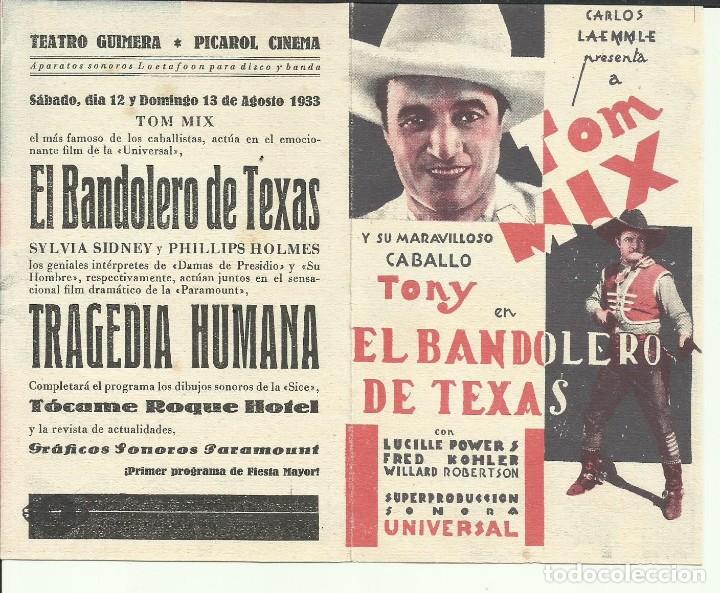 Cine: PTCC0 86 EL BANDOLERO DE TEXAS PROGRAMA DOBLE UNIVERSAL TOM MIX LUCILLE POWERS - Foto 1