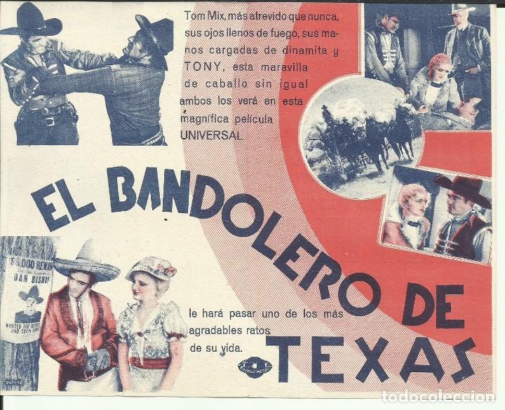Cine: PTCC0 86 EL BANDOLERO DE TEXAS PROGRAMA DOBLE UNIVERSAL TOM MIX LUCILLE POWERS - Foto 2