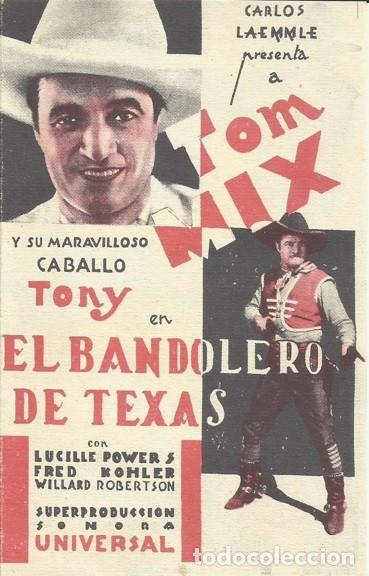 Cine: PTCC0 86 EL BANDOLERO DE TEXAS PROGRAMA DOBLE UNIVERSAL TOM MIX LUCILLE POWERS - Foto 3