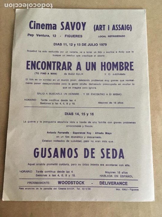 Cine: companys proces a catalunya folleto de mano local original cine juncaria figueres - Foto 2 - 301220813