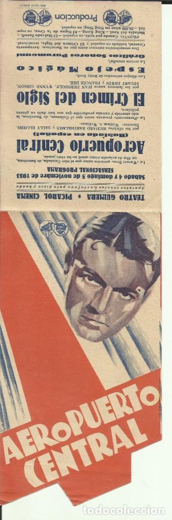 Cine: PTCC0 86 AEROPUERTO CENTRAL PROGRAMA DOBLE TROQUELADO WARNER RICHARD BARTHELMESS JOHN WAYNE - Foto 3