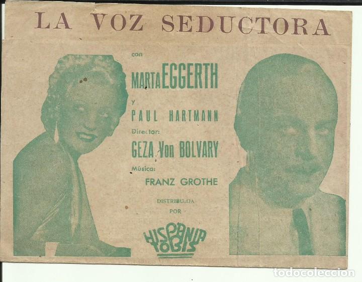 Cine: PTCC 109 LA VOZ SEDUCTORA PROGRAMA DOBLE HISPANIA TOBIS MARTHA EGGERTH PAUL HARTMANN A - Foto 1