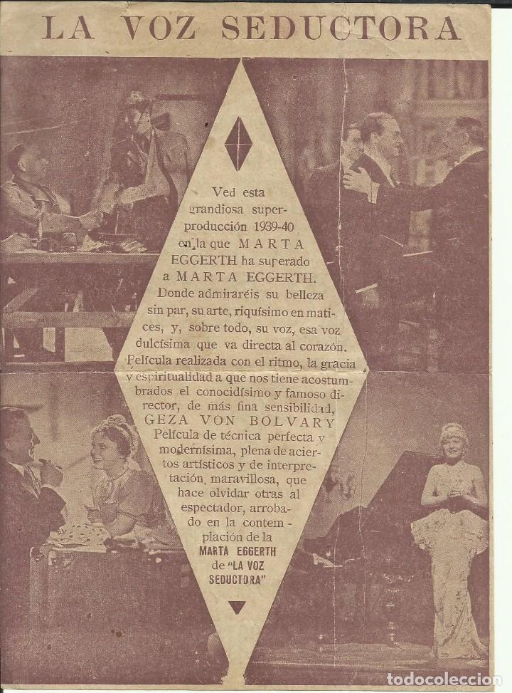 Cine: PTCC 109 LA VOZ SEDUCTORA PROGRAMA DOBLE HISPANIA TOBIS MARTHA EGGERTH PAUL HARTMANN A - Foto 2