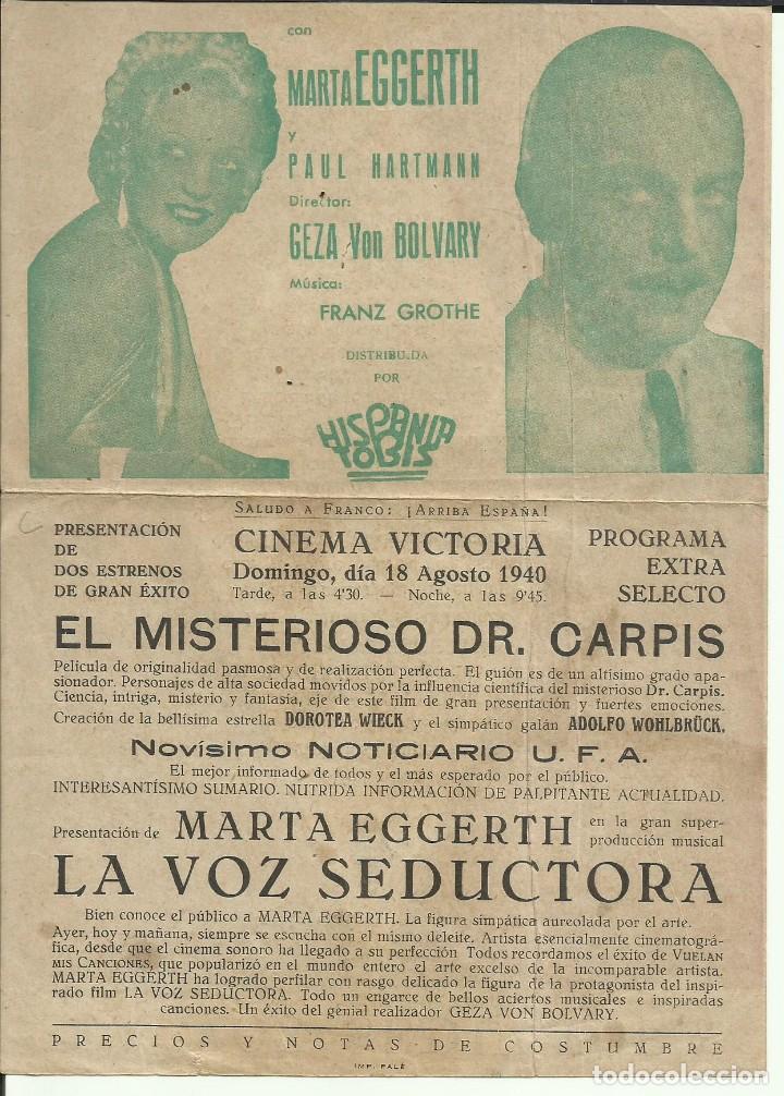 Cine: PTCC 109 LA VOZ SEDUCTORA PROGRAMA DOBLE HISPANIA TOBIS MARTHA EGGERTH PAUL HARTMANN A - Foto 3