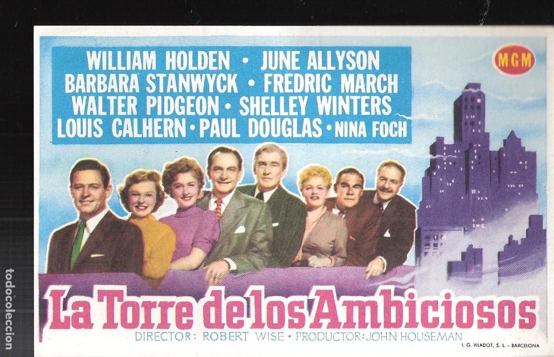  Flyers Publicitaires de films Anciens: La Torre de los Ambiciosos. Noviembre 1955 Cine Dorado, Zaragoza. Publicidad: Suko