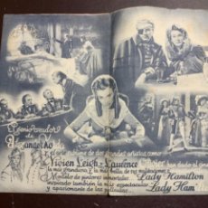 Cine: PROGRAMA DOBLE DE CINE LADY HAMILTON VIVIEN LEIGH 1944. Lote 302094303