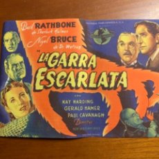 Cine: PROGRAMA DE CINE PELICULA LA GARRA ESCARLATA 1946. Lote 302228853